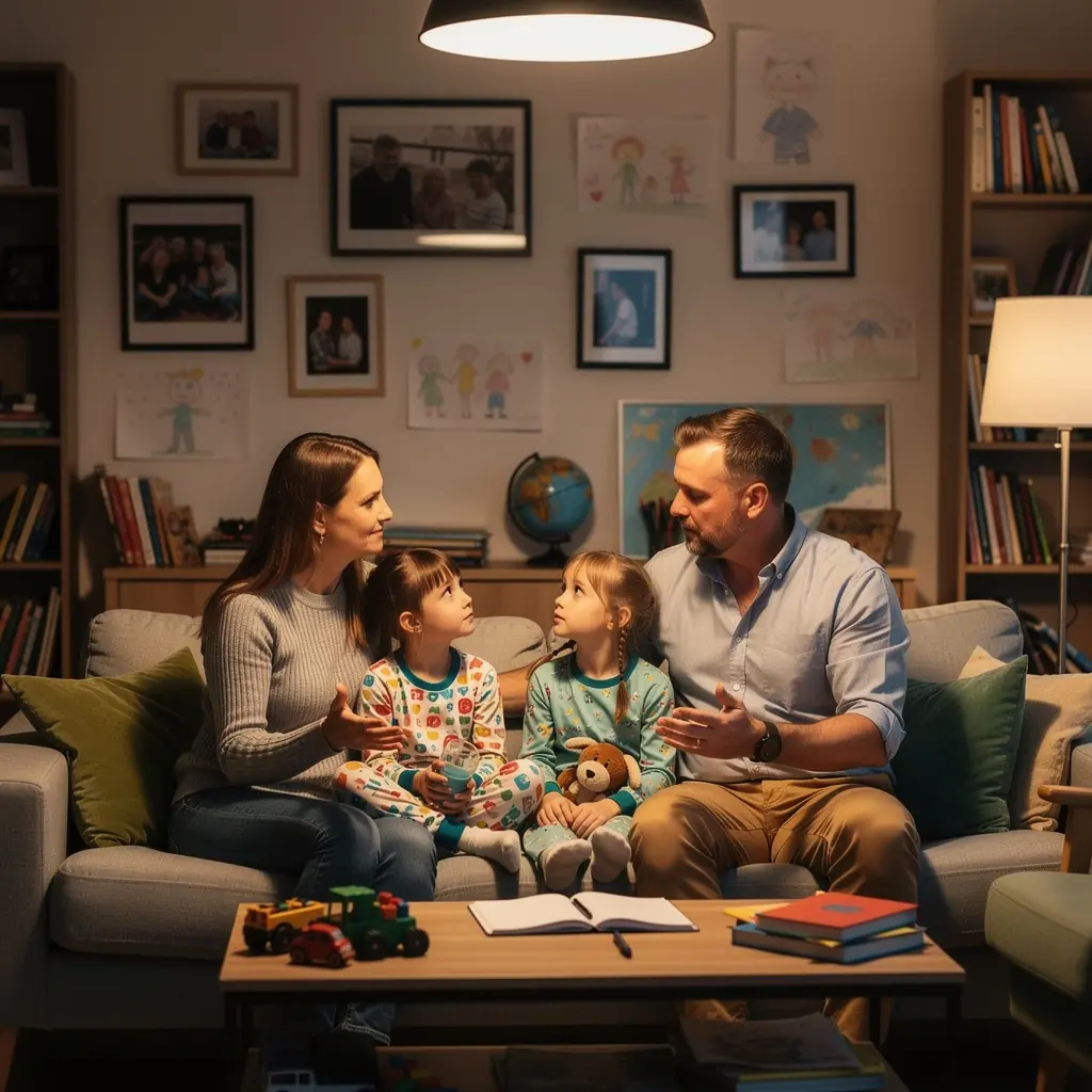 Šeima kartu su vaikais dalyvauja edukacinėje veikloje gamtoje.